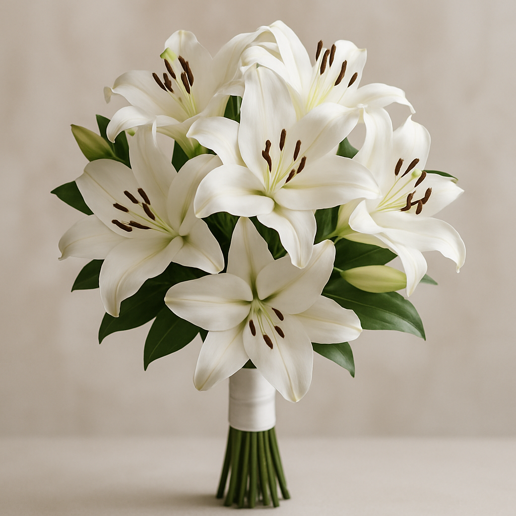 Bouquet di gigli bianchi